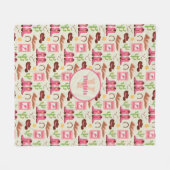 カントリー女性のカーボーイブーツ愛らしいスティックホースウェスタン フリースブランケット (正面(横))