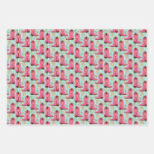 カントリー女性のカーボーイブーツ愛らしいスティックホースウェスタン ラッピングペーパーシート (正面3)