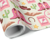 カントリー女性のカーボーイブーツ愛らしいスティックホースウェスタン ラッピングペーパー (ロールコーナー)