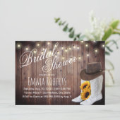 カントリー女性のカーボーイブーツ&サンフラワーズブライダルシャワー 招待状 (スタンド正面)