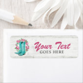 カントリー女性のカーボーイブーツ&シャビーバラウッド素朴 ラベル (インサイチュ)