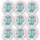 カントリー女性のカーボーイブーツ&シャビーバラプランナーシート シール (正面)