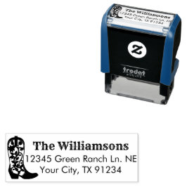 カントリー女性のカーボーイライディング華美ブート差出人住所 セルフインキングスタンプ