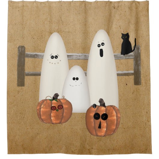 カントリー幽霊シャワーカーテン シャワーカーテン (正面)