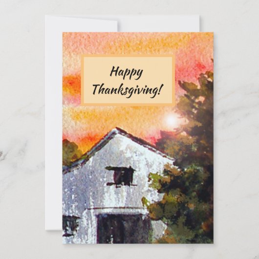 カントリー感謝祭招待状フラットノートカード ノートカード (正面)