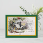 カントリー教会のビンテージクリスマスカード シーズンカード (スタンド正面)