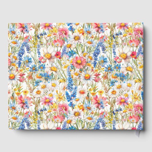 カントリー数々のワイルドフラワー色のフローラ結婚ズ ゲストブック (裏面)