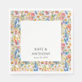 カントリー数々のワイルドフラワー色のフローラ結婚ズ スタンダードランチョンナプキン (正面)