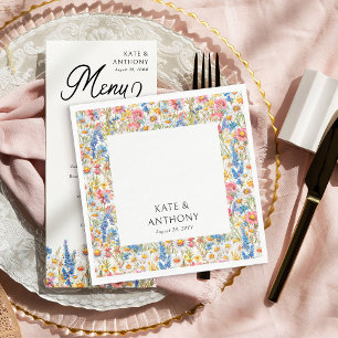 カントリー数々のワイルドフラワー色のフローラ結婚ズ スタンダードランチョンナプキン