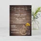 カントリー木樽結婚とヒマワリ 招待状 (スタンド正面)