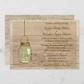 カントリー木製素朴メイスンジャー結婚式招待状 招待状 (正面/裏面)