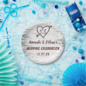 カントリー樺の木ツリーバークハート素朴アロー結婚ズ ペーパープレート (パーティー)