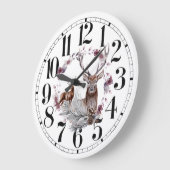 カントリー水彩画春リース ラージ壁時計 (傾斜)