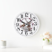 カントリー水彩画春リース ラージ壁時計 (ホーム)