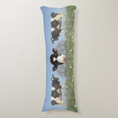 カントリー牛とカスタマイズ可能な牛顔 ボディピロー (正面縦)