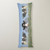 カントリー牛とカスタマイズ可能な牛顔 ボディピロー (裏面 (縦))