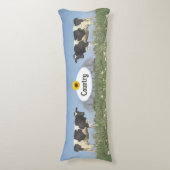 カントリー牛オンスカイブルーパーソナライズされた ボディピロー (正面縦)