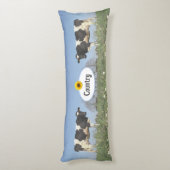 カントリー牛オンスカイブルーパーソナライズされた ボディピロー (裏面 (縦))