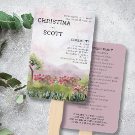 カントリー牧草地の水の色ほこりっぽいバラプログラム ハンドファン