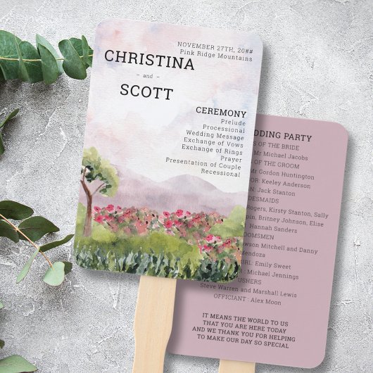 カントリー牧草地の水の色ほこりっぽいバラプログラム ハンドファン