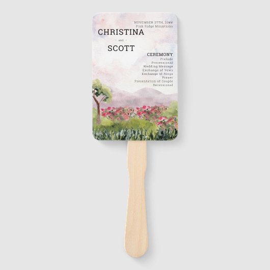 カントリー牧草地の水の色ほこりっぽいバラプログラム ハンドファン (正面)