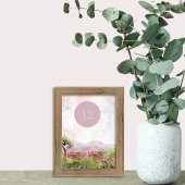 カントリー牧草地の水の色結婚の編集可能 テーブルナンバー