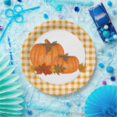 カントリー秋カボチャ ペーパープレート (パーティー)