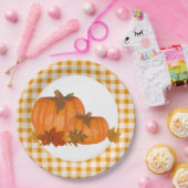 カントリー秋カボチャ ペーパープレート (パーティー)