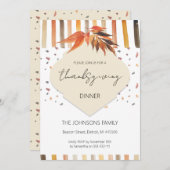 カントリー秋感謝祭の水の色離れの 招待状 (正面/裏面)