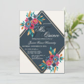 カントリー秋金ゴールドウォーターカラーフラワーズキンチェニェラ 招待状 (スタンド正面)