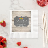 カントリー紅葉チョークウォッシュウッド結婚ズ 縁ありランチョンナプキン (インサイチュ)