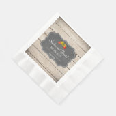 カントリー紅葉チョークウォッシュウッド結婚ズ 縁ありランチョンナプキン (角)