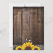 カントリー素朴ひまわりウッド結婚式招待状 招待状 (裏面)