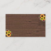 カントリー素朴ひまわりバラズ結婚ウェブサイト エンクロージャーカード (裏面)