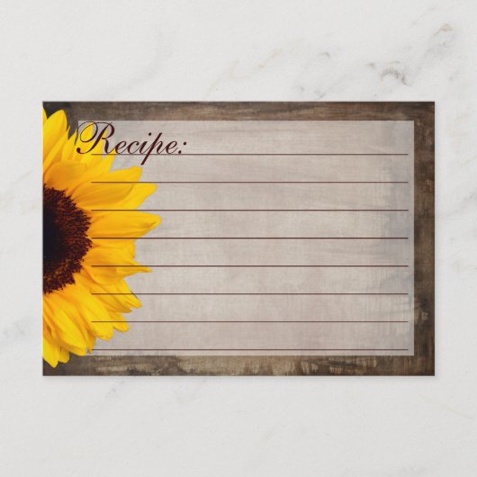 カントリー素朴ひまわりレシピカード (正面)