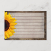 カントリー素朴ひまわりレシピカード (裏面)