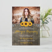 カントリー素朴ひまわり卒業写真招待状 招待状 (スタンド正面)
