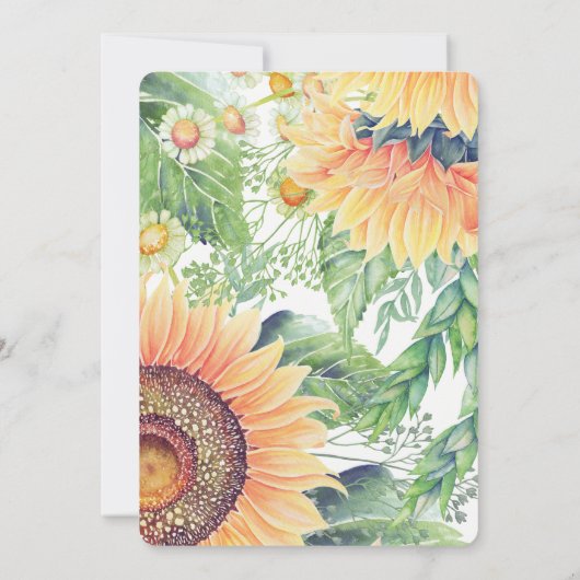 カントリー素朴ひまわり婚約パーティ招待状 招待状 (裏面)