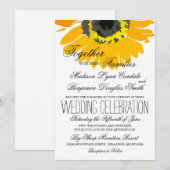 カントリー素朴ひまわり結婚式招待状 招待状 (正面/裏面)