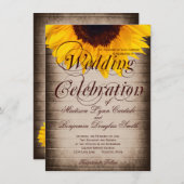 カントリー素朴ひまわり結婚式招待状 招待状 (正面/裏面)