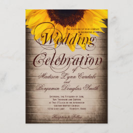 カントリー素朴ひまわり結婚式招待状 招待状