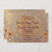 カントリー素朴ひまわり結婚式招待状 招待状 (正面/裏面)