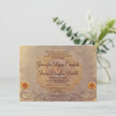 カントリー素朴ひまわり結婚式招待状 招待状 (スタンド正面)