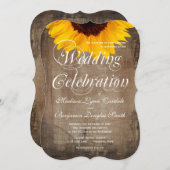 カントリー素朴ひまわり結婚式招待状 招待状 (正面/裏面)