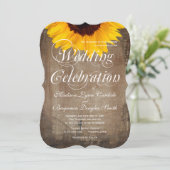 カントリー素朴ひまわり結婚式招待状 招待状 (スタンド正面)