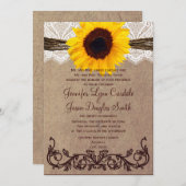カントリー素朴ひまわり結婚式招待状 招待状 (正面/裏面)