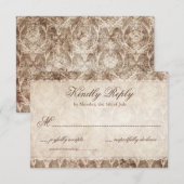 カントリー素朴アントラー+レース結婚式RSVPカード 出欠カード (正面/裏面)