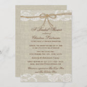 カントリー素朴アンドレース結婚ブライダルシャワー 招待状 (正面/裏面)