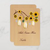 カントリー素朴イエローメイソンジャーステーブル座席表 招待状 (正面/裏面)