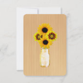 カントリー素朴イエローメイソンジャーステーブル座席表 招待状 (裏面)